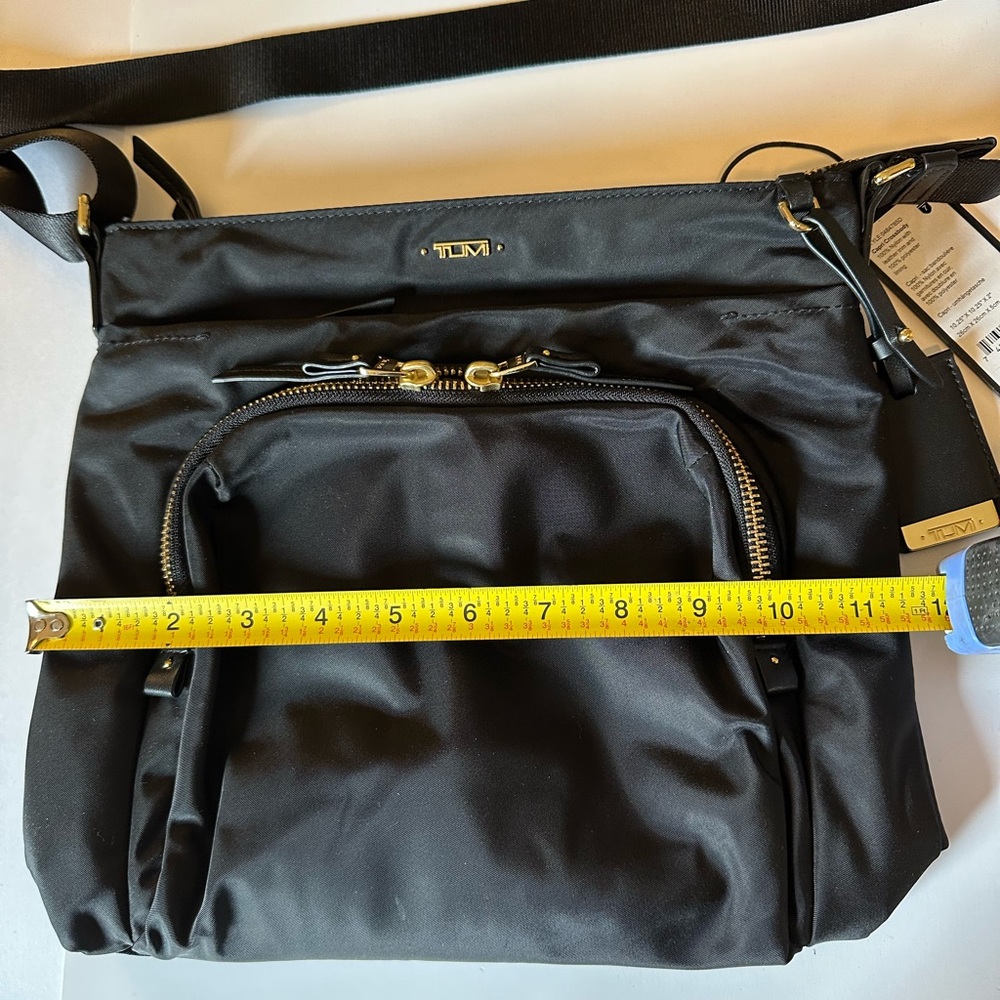 New TUMI Black and Gold Crossbody Bag - Picture 8 of 9